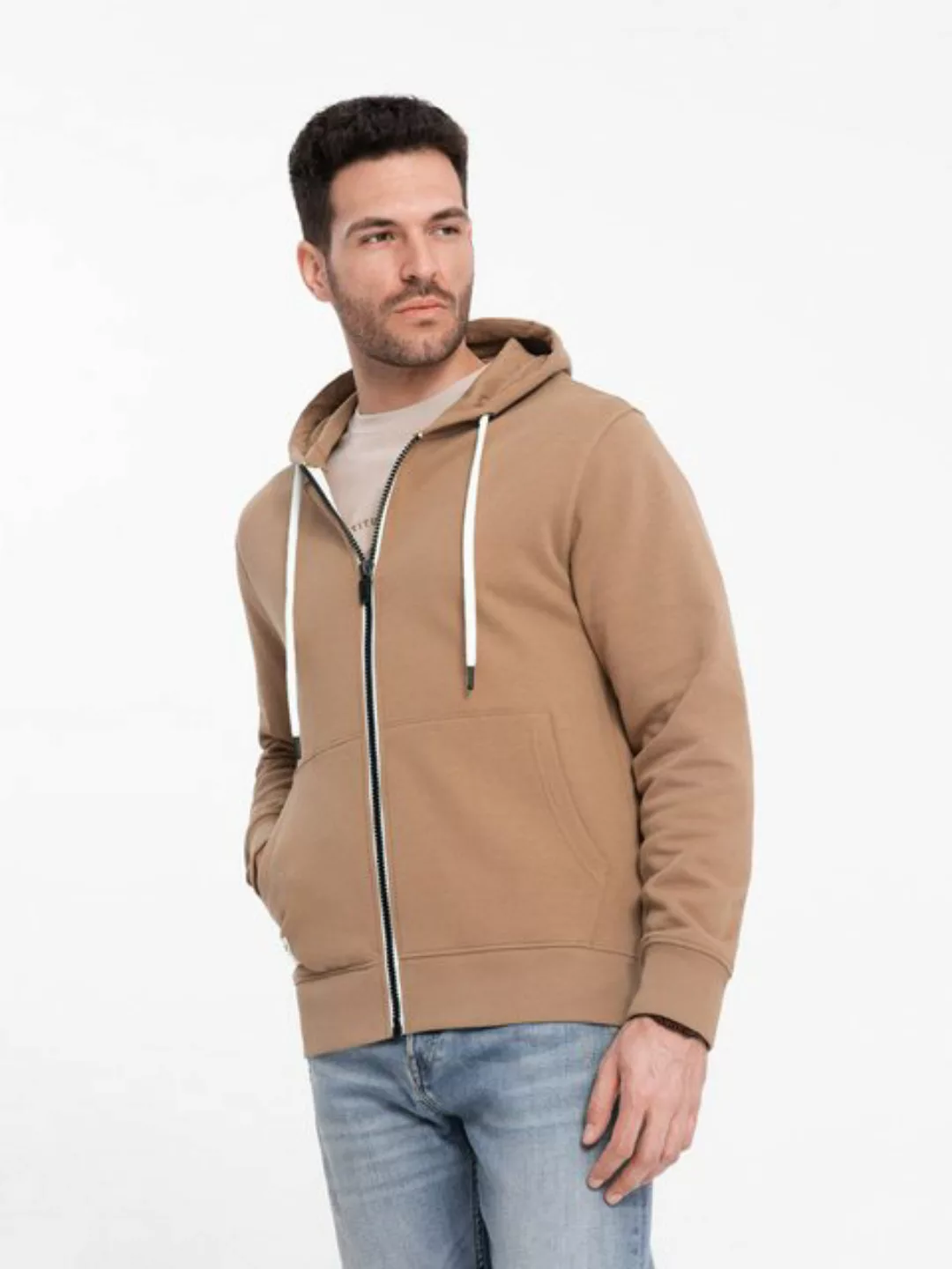 OMBRE Kapuzenpullover BASIC Herren Sweatshirt mit Reißverschluss und Kapuze günstig online kaufen