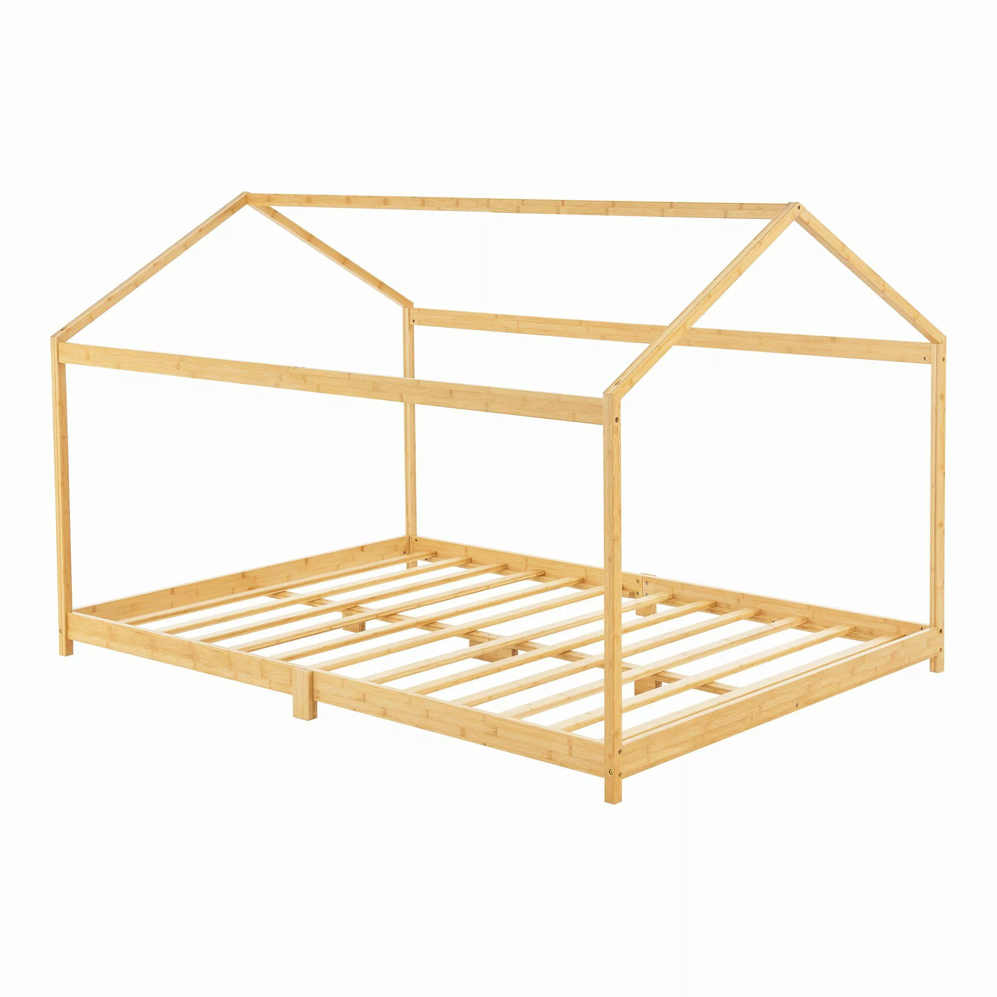 en.casa Kinderbett, »Vindafjord« Bambus Hausbett Haus-Optik günstig online kaufen