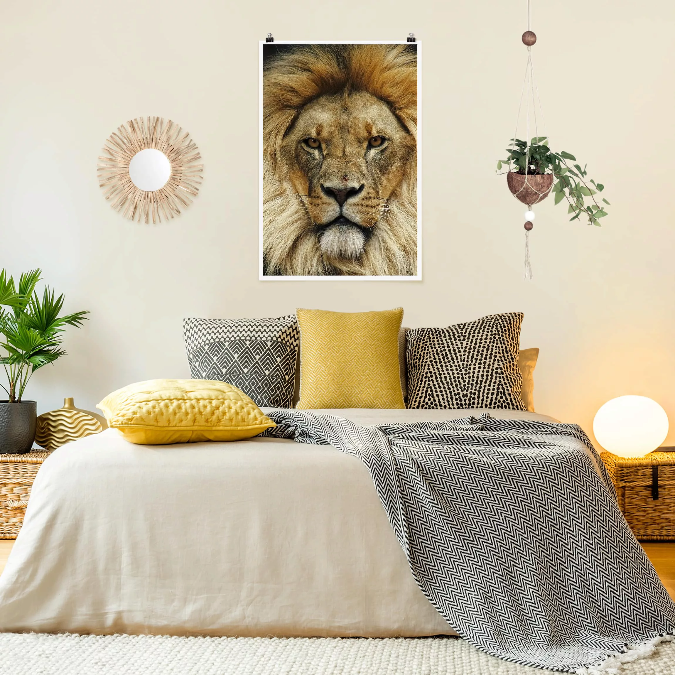 Poster Tiere - Hochformat Wisdom of Lion günstig online kaufen