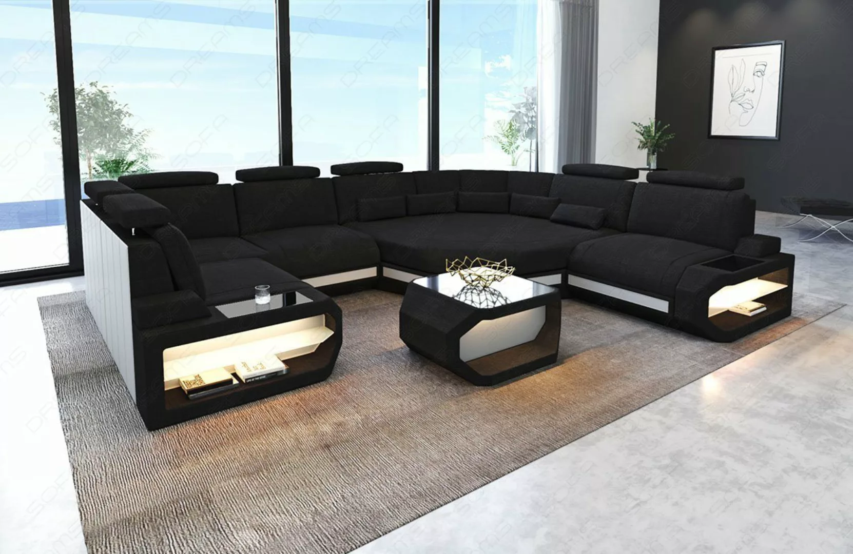 Sofa Dreams Wohnlandschaft Polster Sofa Stoff Couch Asti U Mini Stoffsofa m günstig online kaufen