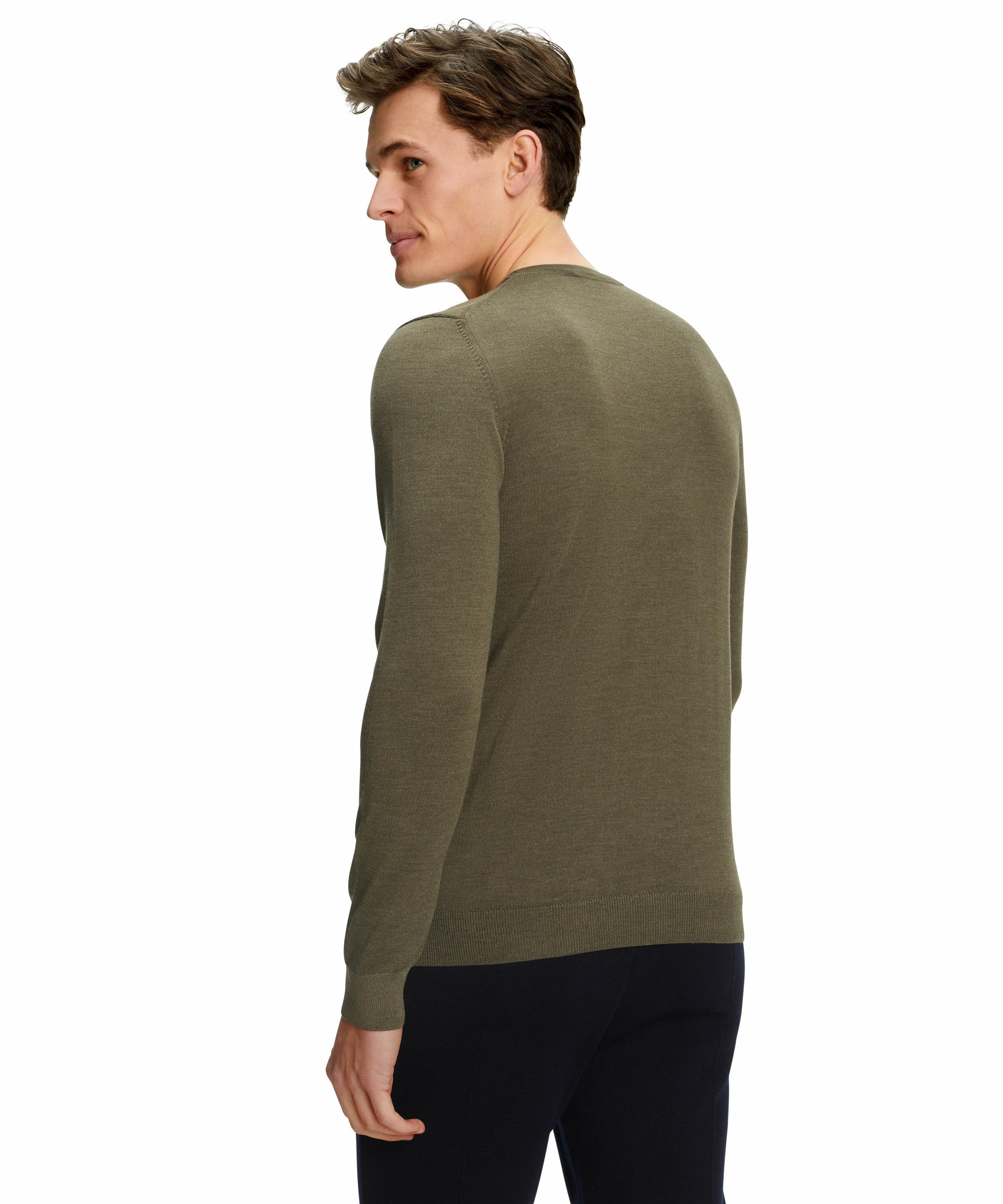 FALKE Herren Pullover Rundhals, M, Grün, Uni, Wolle, 60910-735803 günstig online kaufen