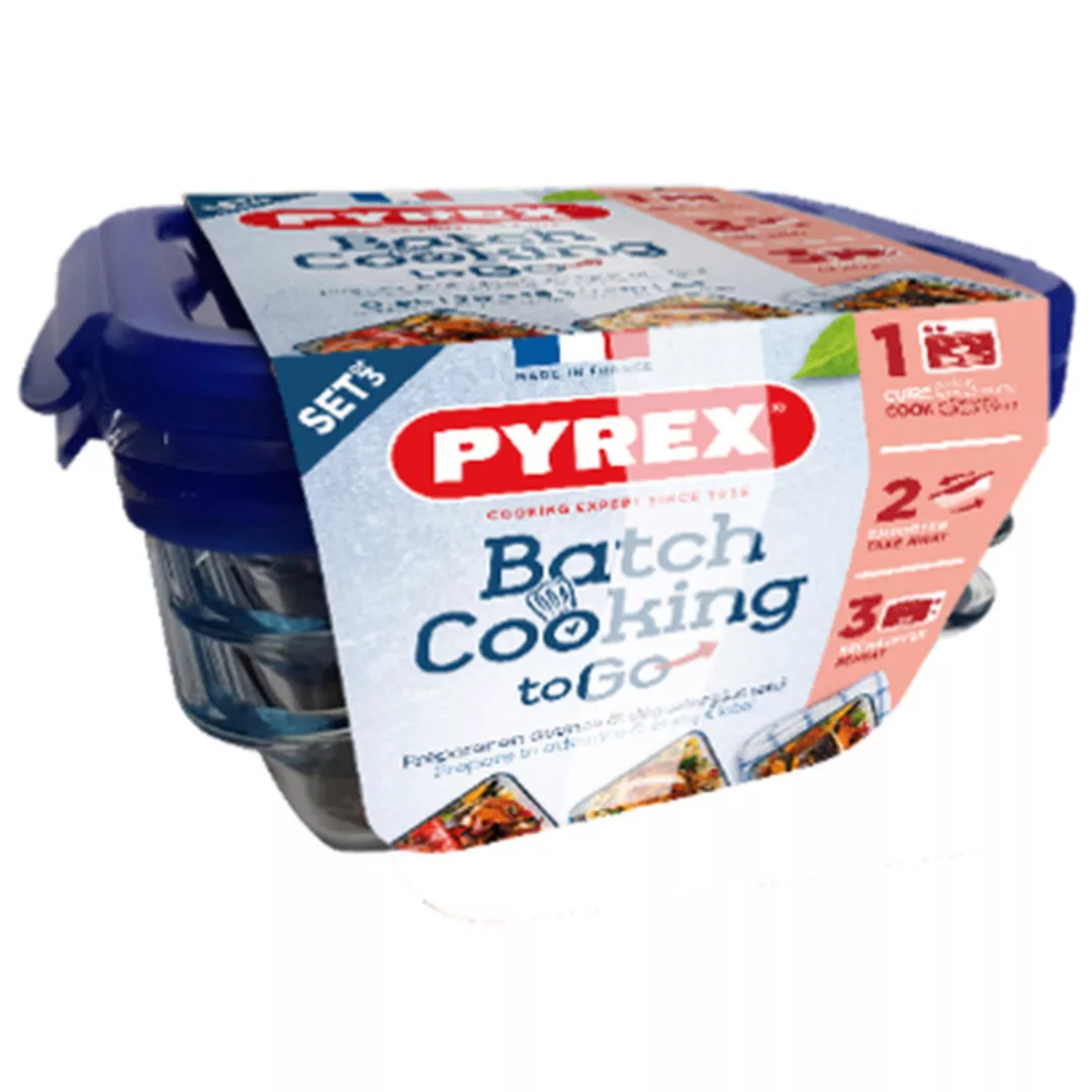 Lunchbox-set Pyrex Cook & Go Kristall Durchsichtig (3 X 0,8 L) günstig online kaufen