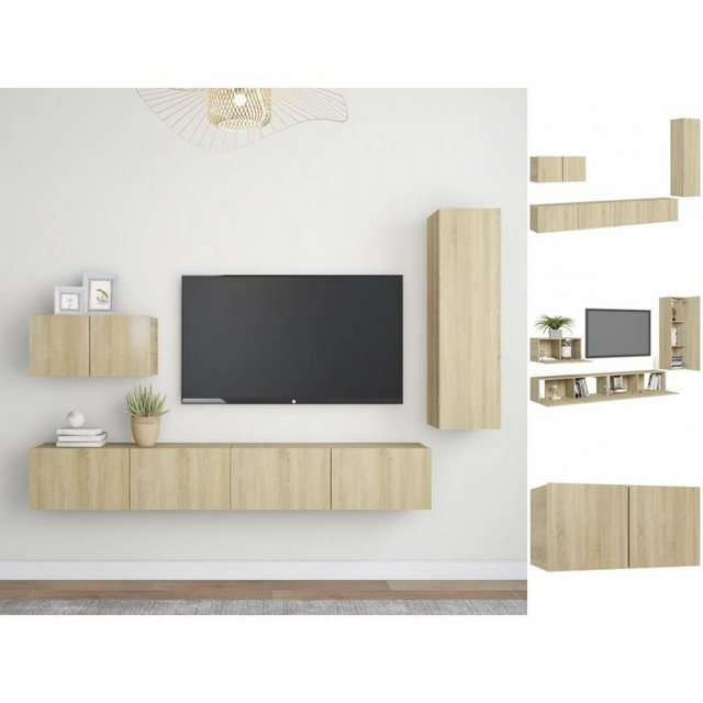 vidaXL TV-Schrank 4-tlg TV-Schrank-Set Sonoma-Eiche Spanplatte günstig online kaufen