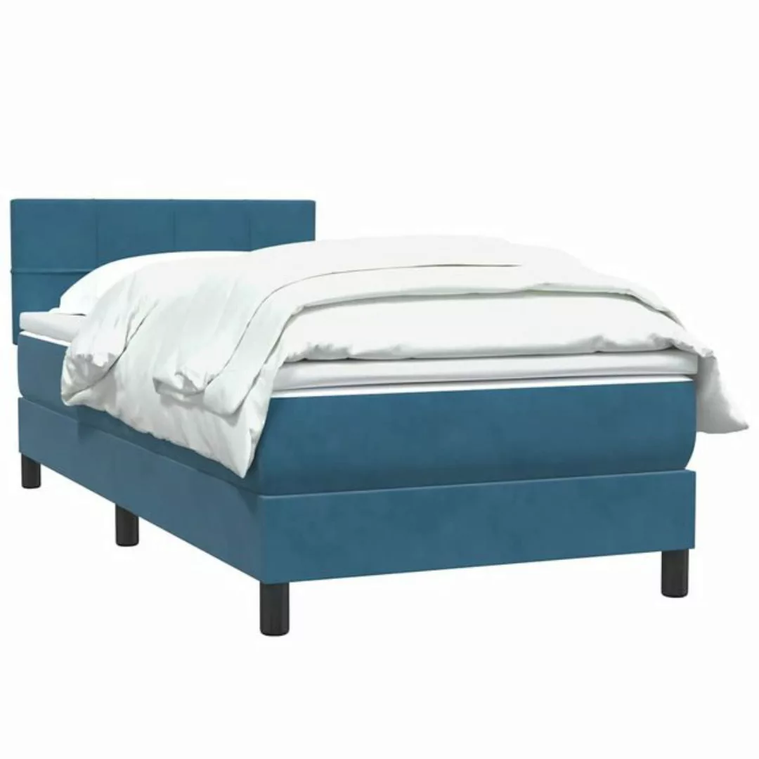 vidaXL Bett Boxspringbett mit Matratze Dunkelblau 80x210 cm Samt günstig online kaufen