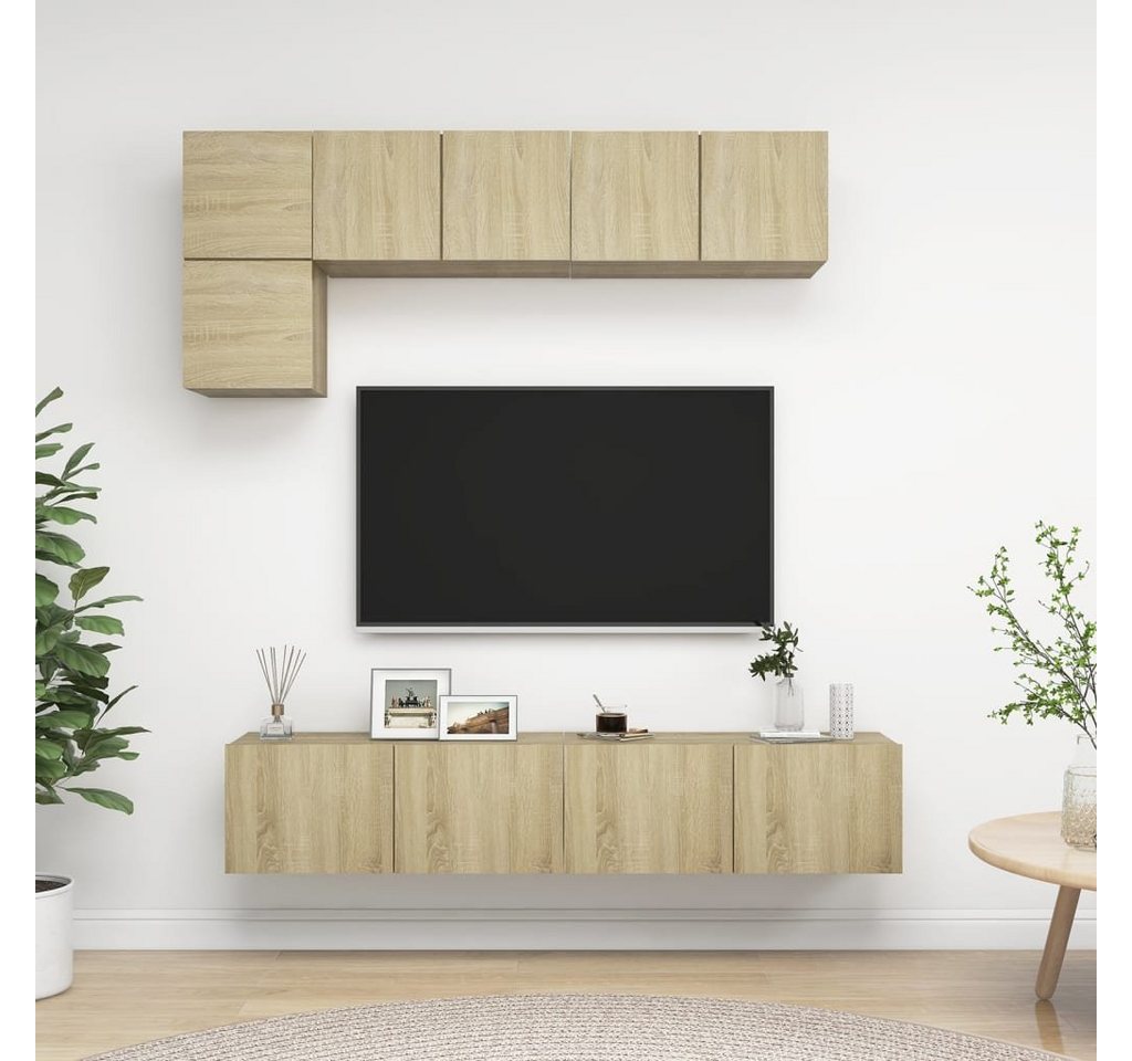 vidaXL Kleiderschrank 5-tlg TV-Schrank-Set Sonoma-Eiche Spanplatte günstig online kaufen