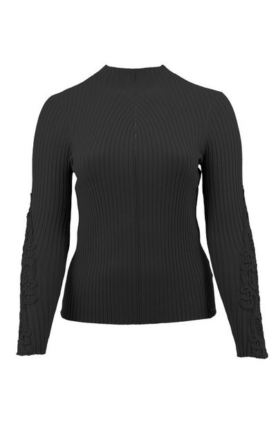 Passioni Strickpullover mit Spitzendetails an den Ärmeln und dezenten Stras günstig online kaufen