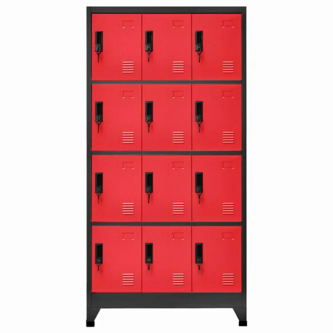 vidaXL Mehrzweckschrank Schließfachschrank Anthrazit und Rot 90x45x180 cm S günstig online kaufen