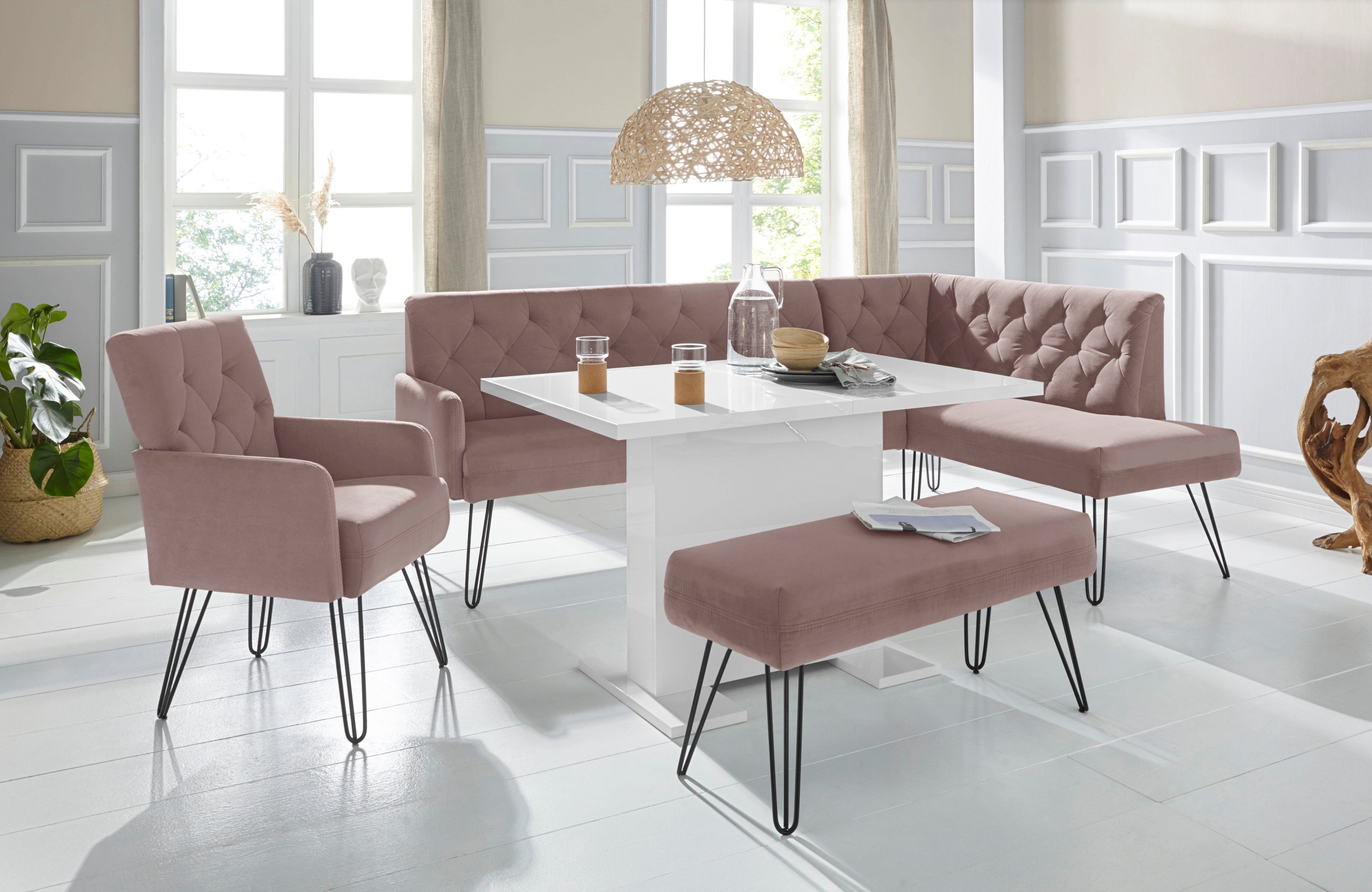 exxpo - sofa fashion Eckbank "Doppio, Chesterfield Optik, komfortabel und b günstig online kaufen