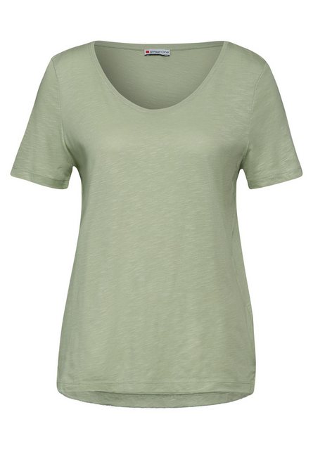 STREET ONE T-Shirt - Basic Damen T-Shirt - Kurzarmshirt einfarbig günstig online kaufen