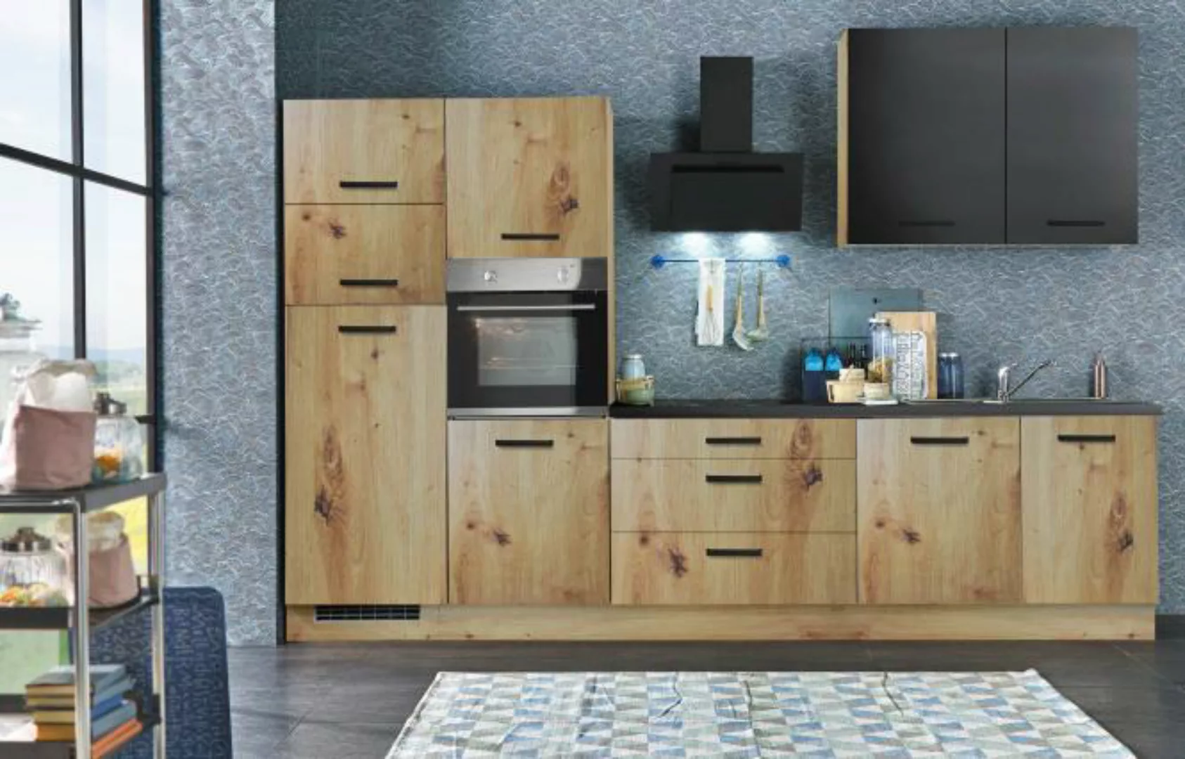 Küchenblock 320 LAURA inkl E-Geräte-Set (4tlg) und Einbau-Geschirrspüler vo günstig online kaufen