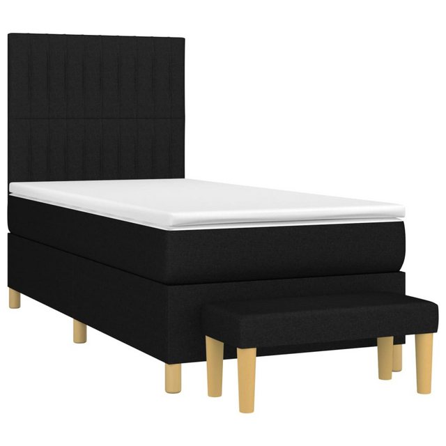 vidaXL Boxspringbett Boxspringbett mit Matratze und Fusshocker Stoff (90 x günstig online kaufen