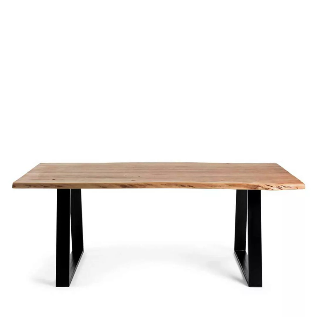 Holztisch Massiv aus Akazienholz Metall günstig online kaufen