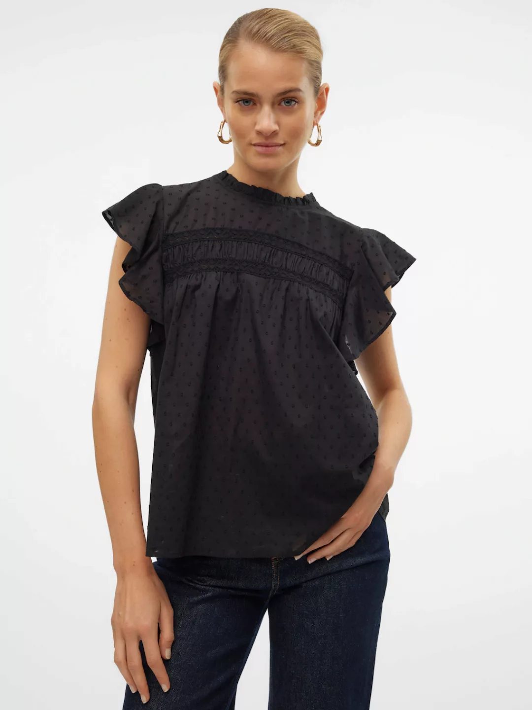 Vero Moda Blusenshirt VMTRINE SL LACE TOP WVN NOOS günstig online kaufen