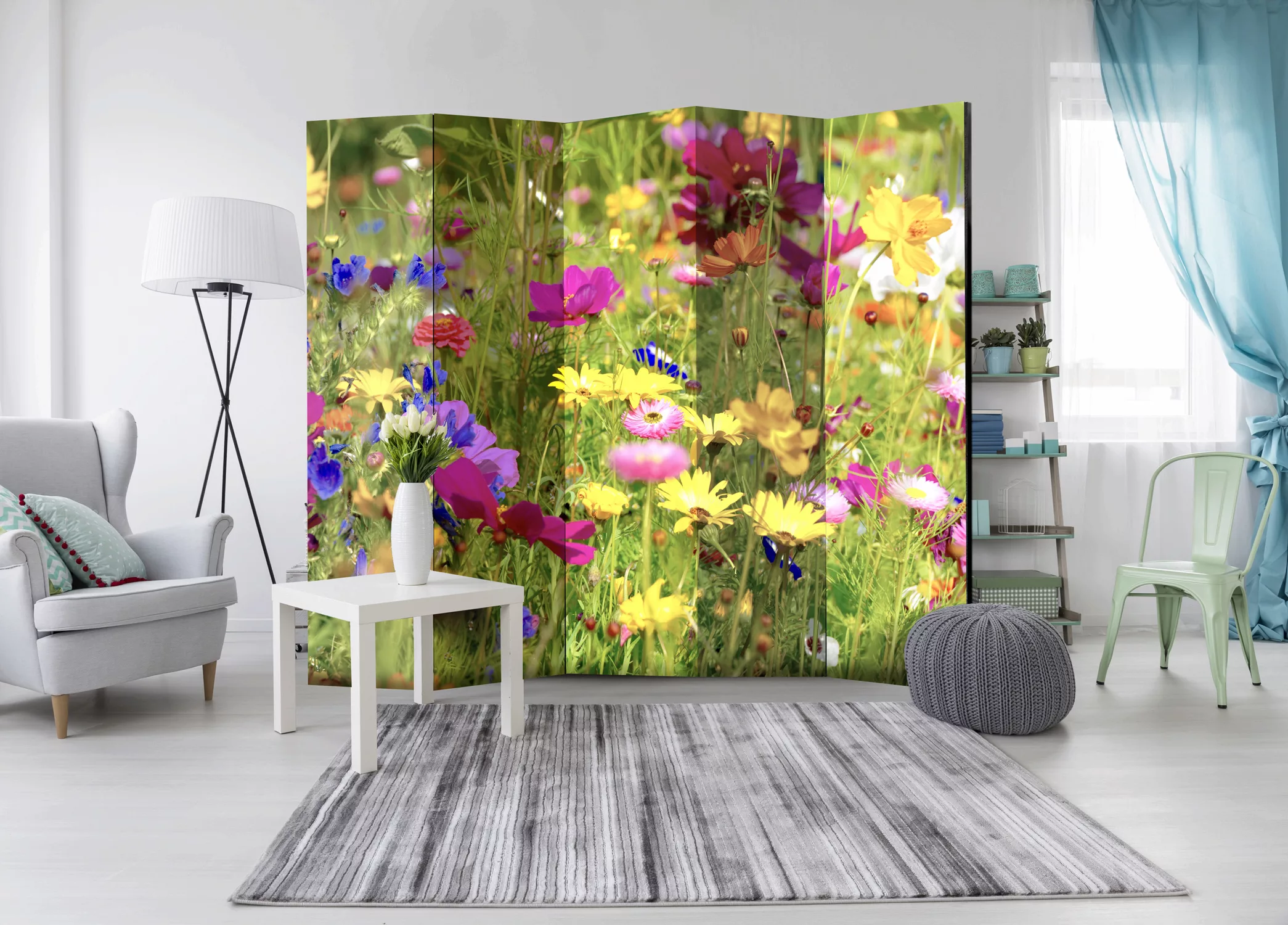 5-teiliges Paravent - Summer Flowers Ii [room Dividers] günstig online kaufen