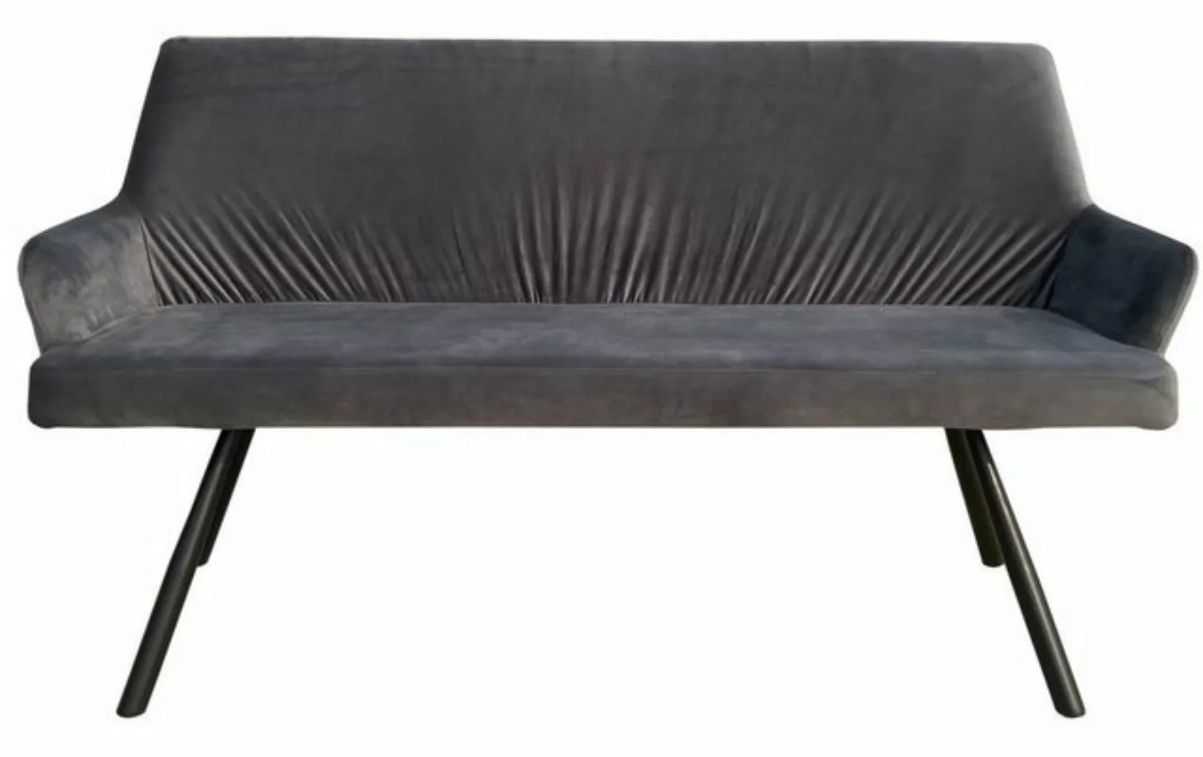 bene living Sofa Modena - 165 cm - Samt - grau, Samtbezug - Metall-Gestell günstig online kaufen