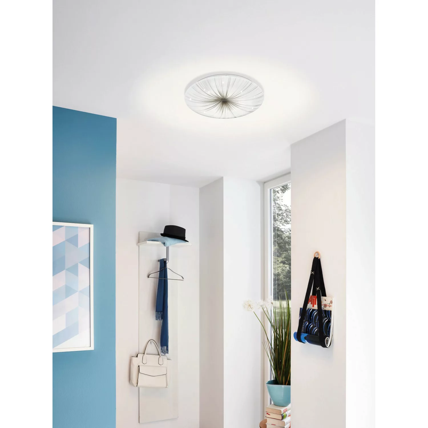 Eglo LED-Deckenleuchte Nieves Weiß-Silber 41 cm günstig online kaufen