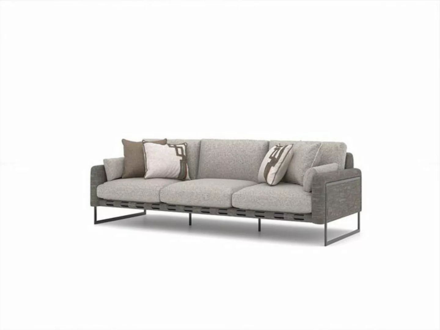 Xlmoebel Sofa Modernes Design Graues Luxus-Dreisitzer-Sofa für das Wohnzimm günstig online kaufen