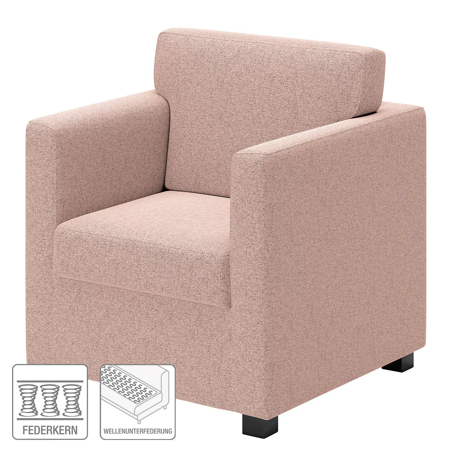 home24 loftscape Sessel Nibley V Mauve Webstoff 74x83x74 cm (BxHxT) günstig online kaufen