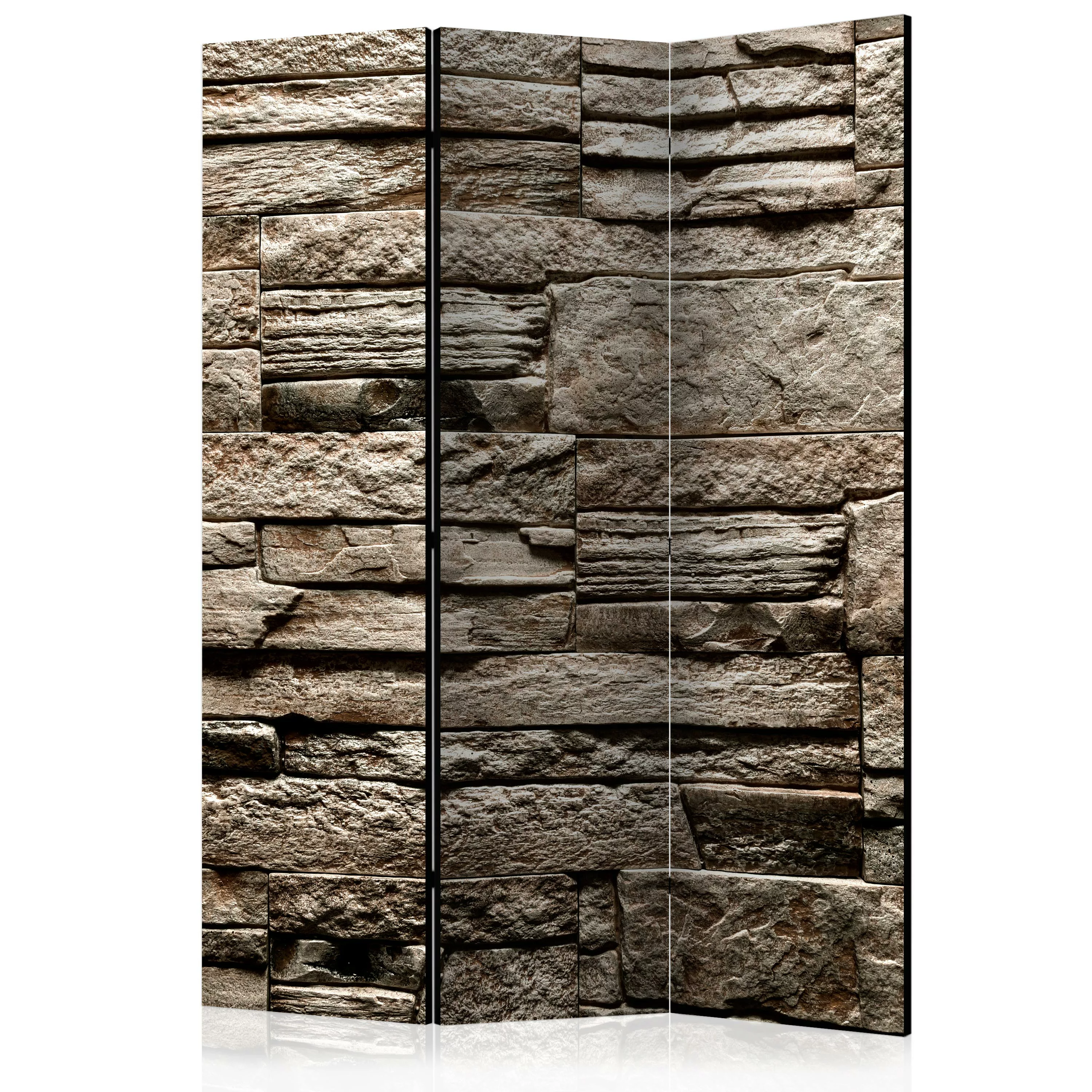 3-teiliges Paravent - Beautiful Brown Stone [room Dividers] günstig online kaufen