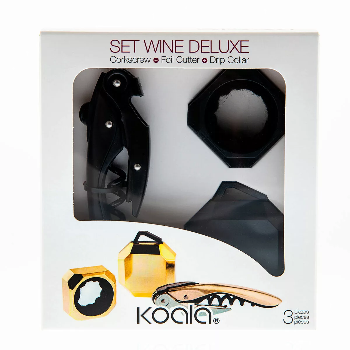 Weinzubehör-set Koala Deluxe 3 Stücke Schwarz Metall günstig online kaufen