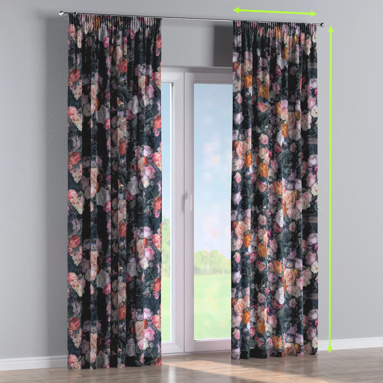 Gefütterter Vorhang mit Kräuselband, bunt, Gardenia (161-02) günstig online kaufen