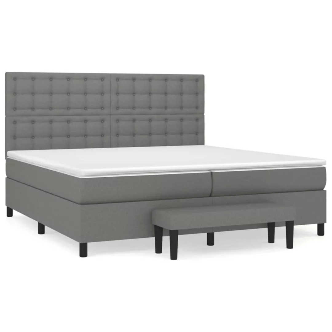 Vidaxl Boxspringbett Mit Matratze Dunkelgrau 200x200 Cm Stoff günstig online kaufen