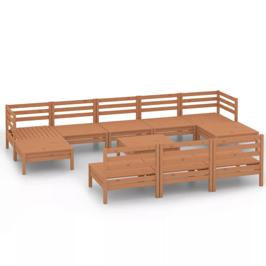 11-tlg. Garten-lounge-set Honigbraun Massivholz Kiefer günstig online kaufen