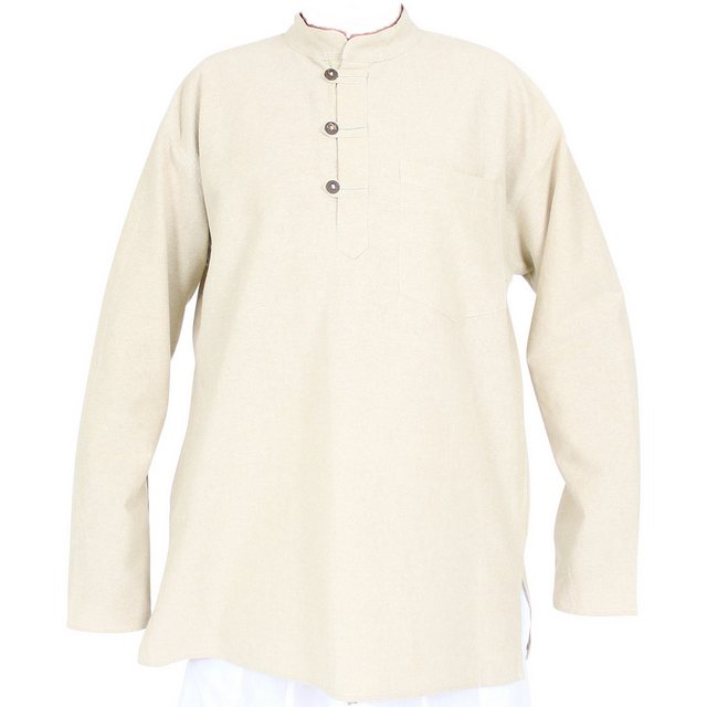 BUDDHA arts&more Langarmhemd Traditionelles Nepalhemd Kurta Fishermanhemd L günstig online kaufen