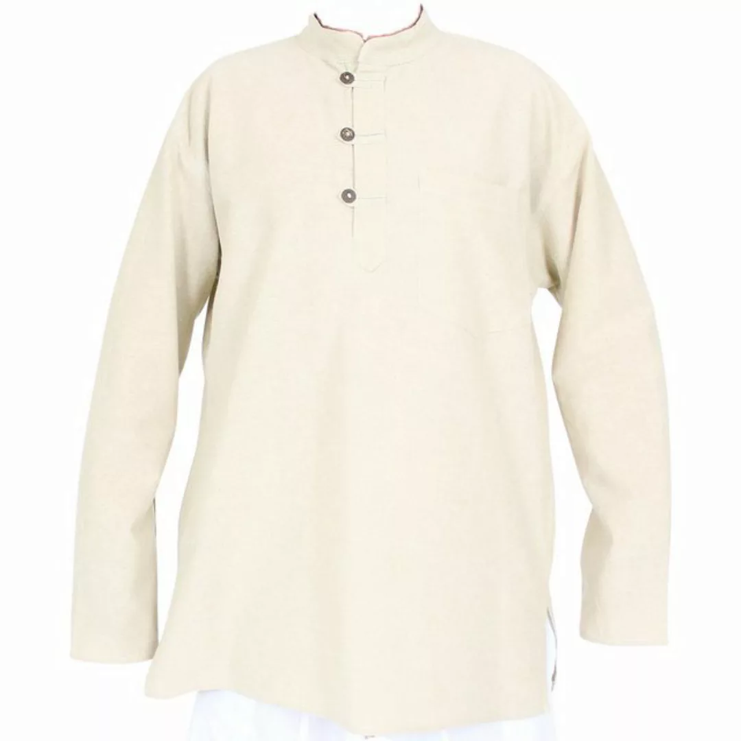 BUDDHA arts&more Langarmhemd Traditionelles Nepalhemd Kurta Fishermanhemd L günstig online kaufen