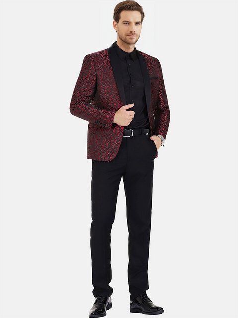 Allthemen Smoking (2 tlg, Sakko & Hose) Herren Jacquard Anzug Slim Fit 2 Te günstig online kaufen