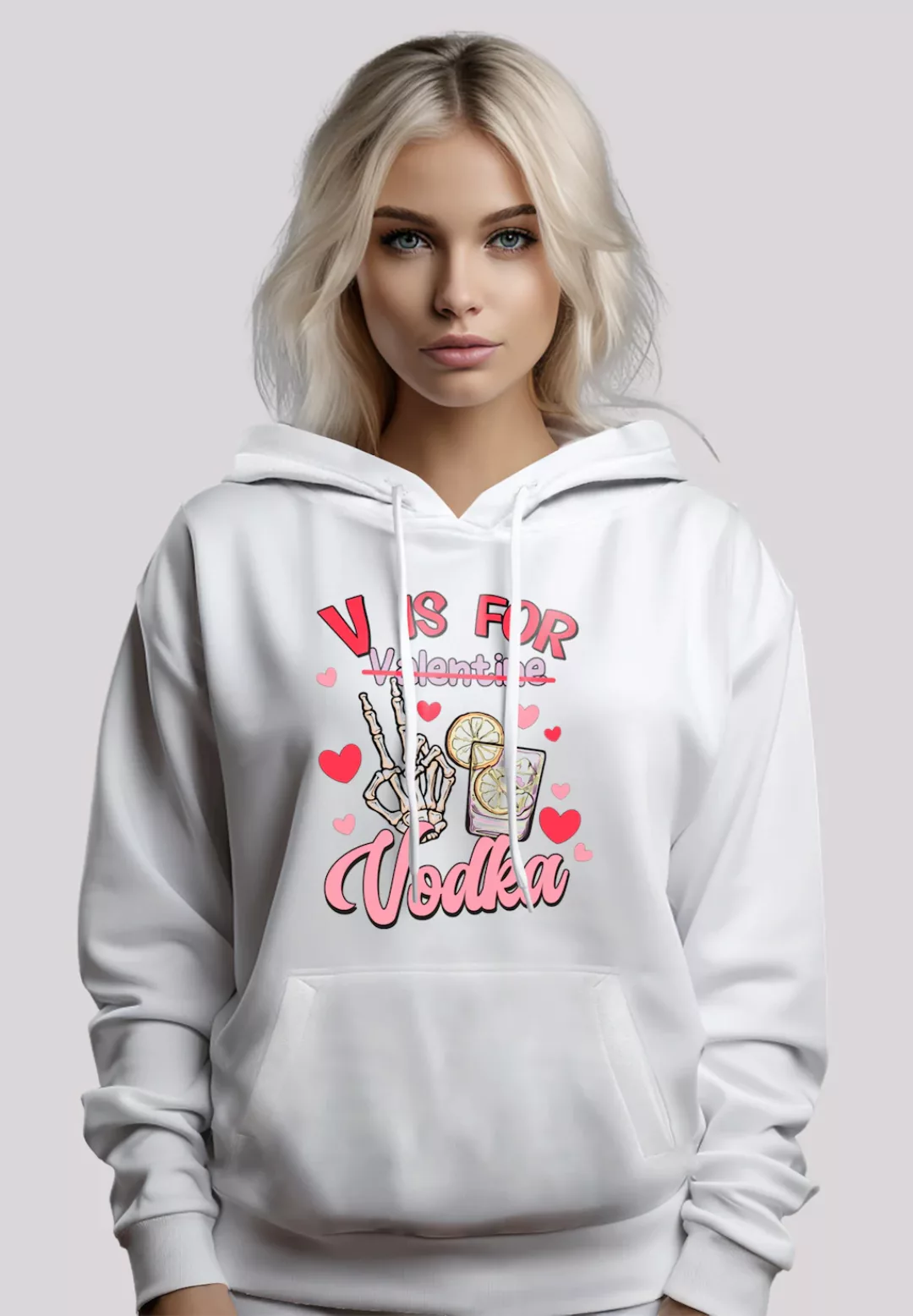 F4NT4STIC Kapuzenpullover "Anti Valentinstag V is for Vodka", Premium Quali günstig online kaufen