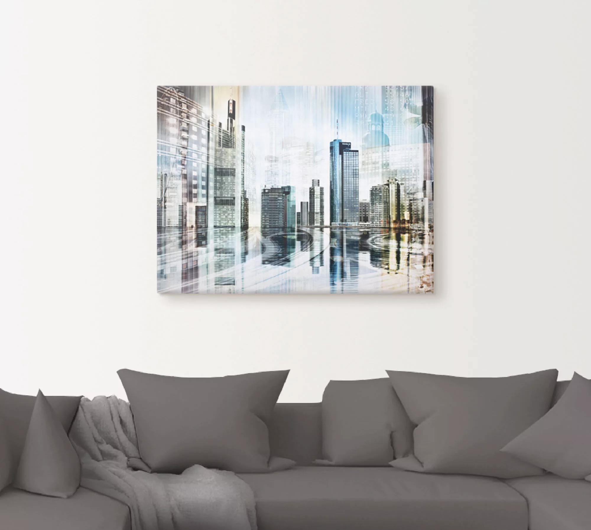 Artland Leinwandbild "Frankfurt Skyline Abstrakte Collage", Deutschland, (1 günstig online kaufen