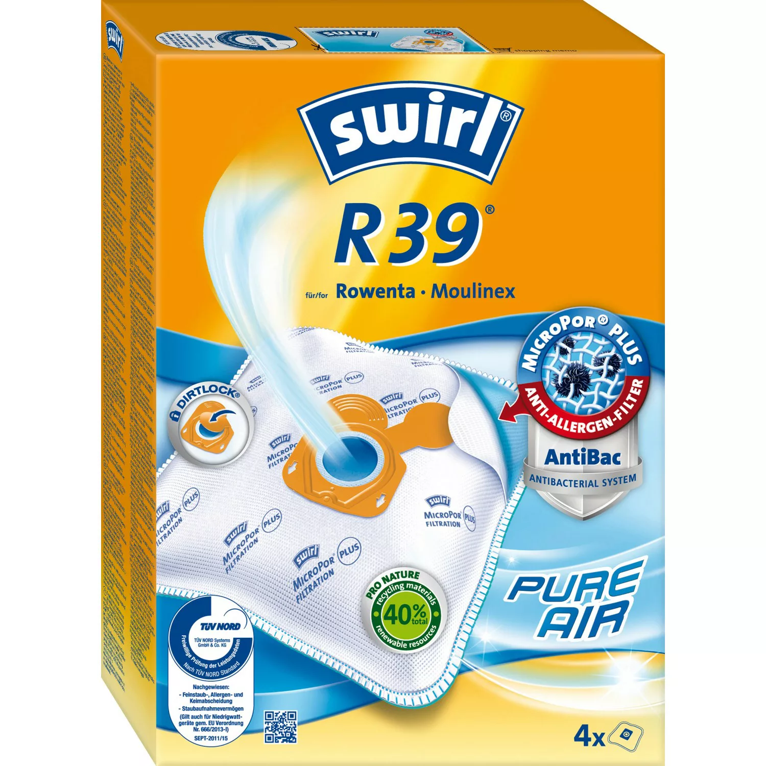 Swirl MicroPor® Plus Staubsaugerbeutel R 39 günstig online kaufen