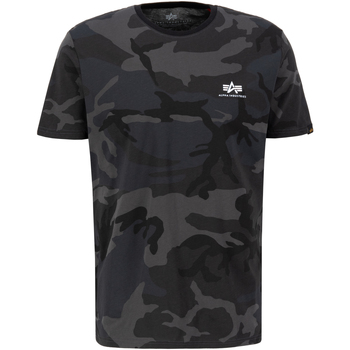 Alpha Industries  T-Shirts & Poloshirts Basic T-Shirt SL Camo - black camo günstig online kaufen