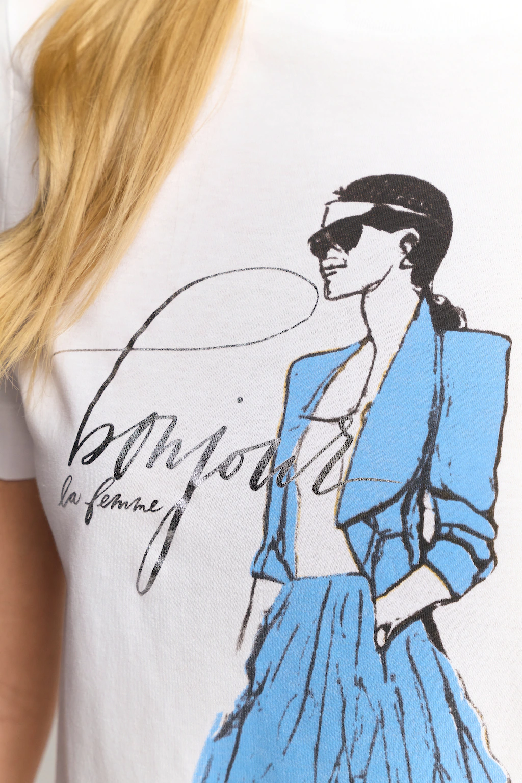 Rich & Royal T-Shirt, Easy fit T-Shirt "Bonjour" with woman print günstig online kaufen