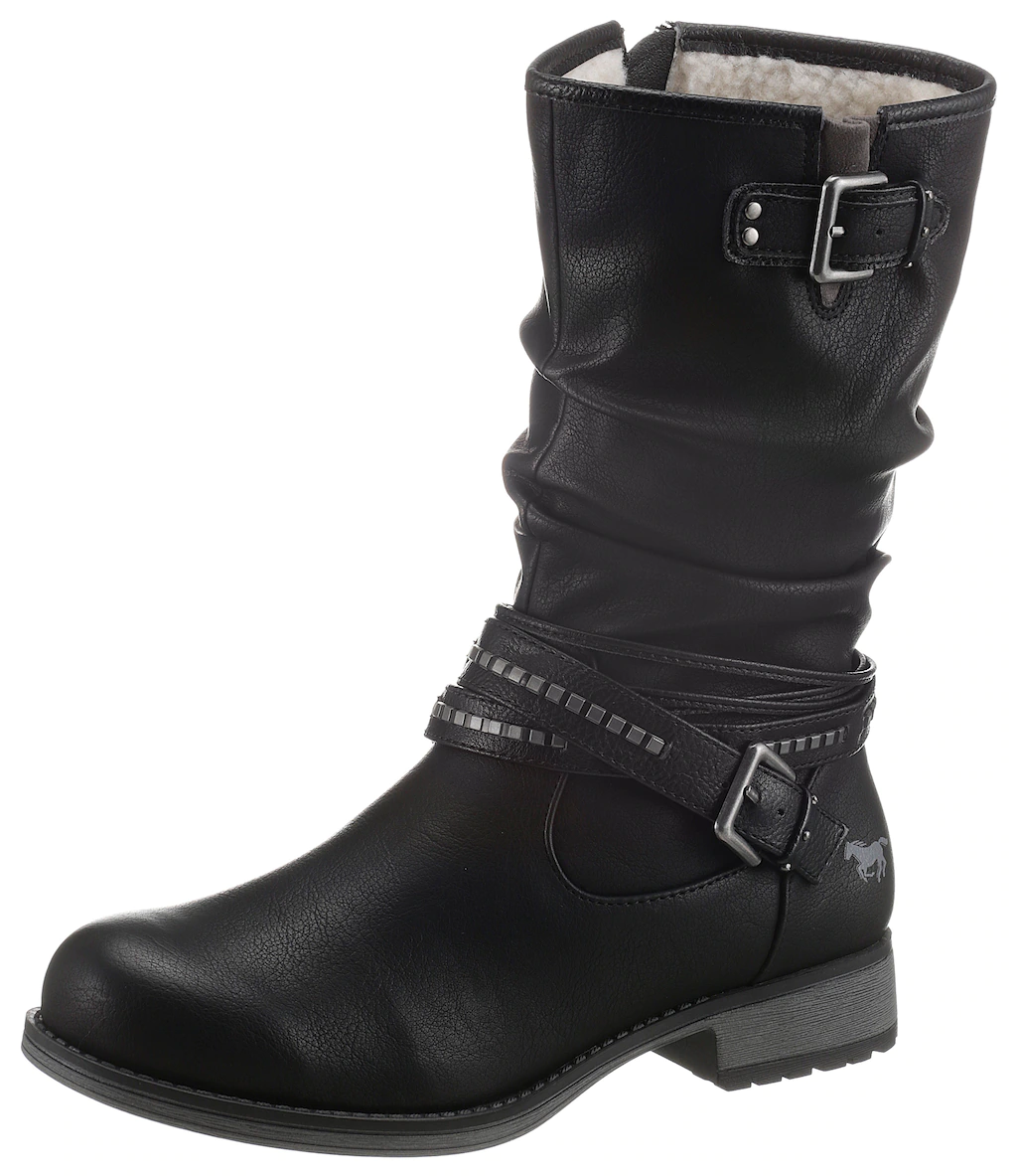 Mustang Shoes Winterstiefel, mit Zierschnallen am slouchy Schaft günstig online kaufen