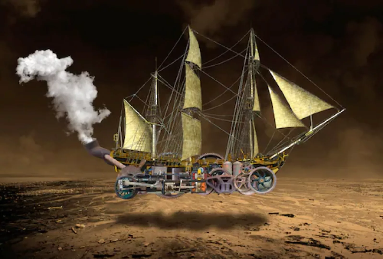 Papermoon Fototapete »Steampunk Segelschiff« günstig online kaufen