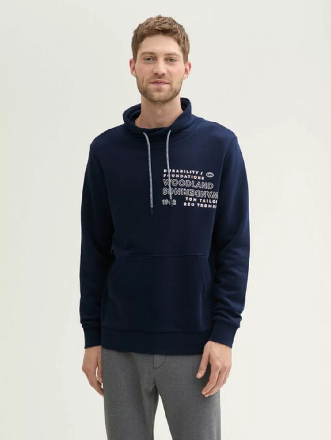 TOM TAILOR Sweatshirt Snood mit Textprint günstig online kaufen