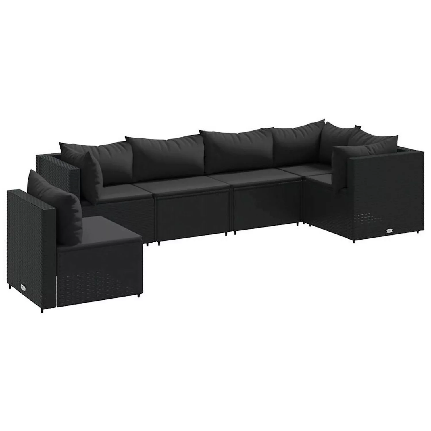 vidaXL 6-tlg Garten-Lounge-Set mit Kissen Schwarz Poly Rattan Modell 41 günstig online kaufen