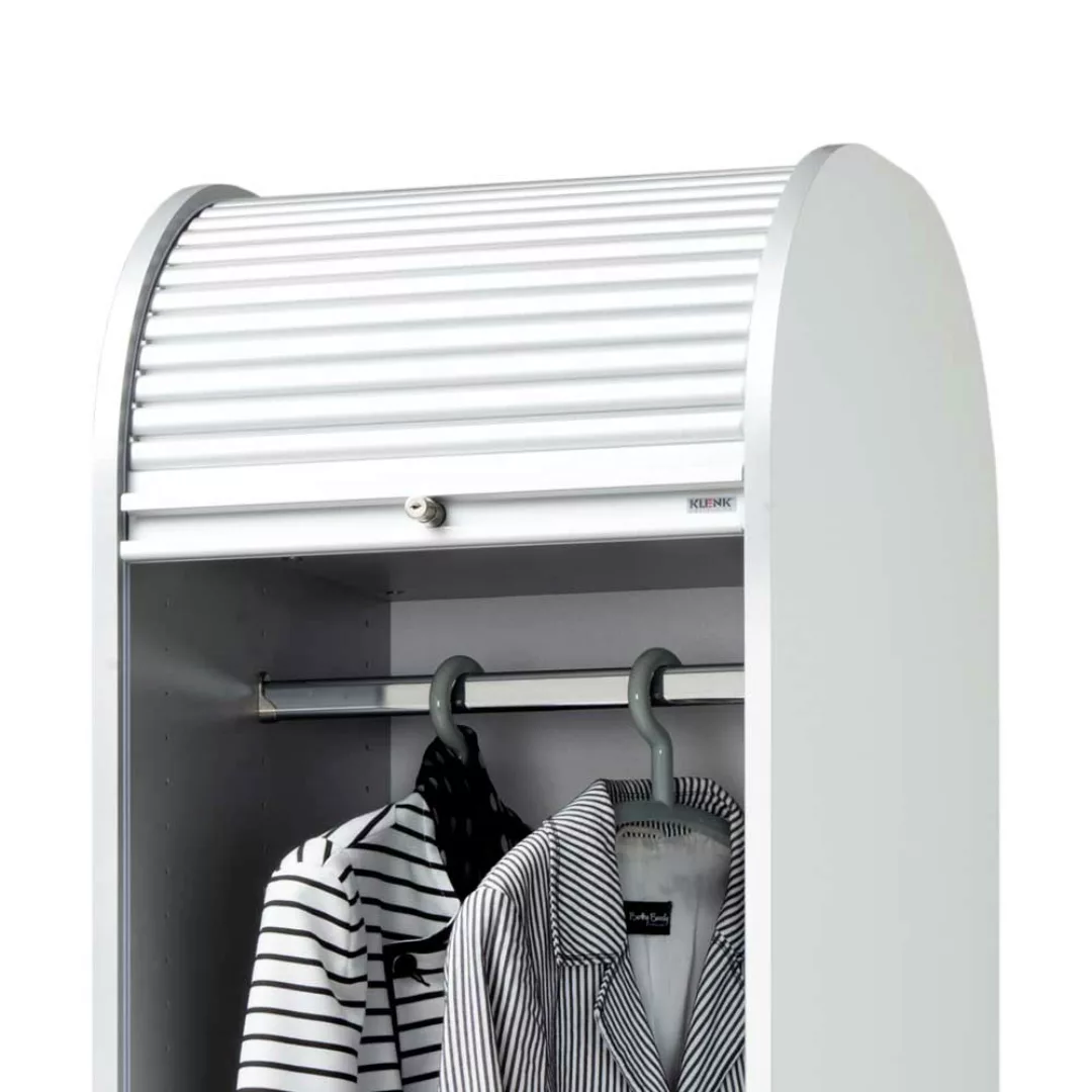 Rolladen-Garderobenschrank in Weiß 50 cm breit günstig online kaufen
