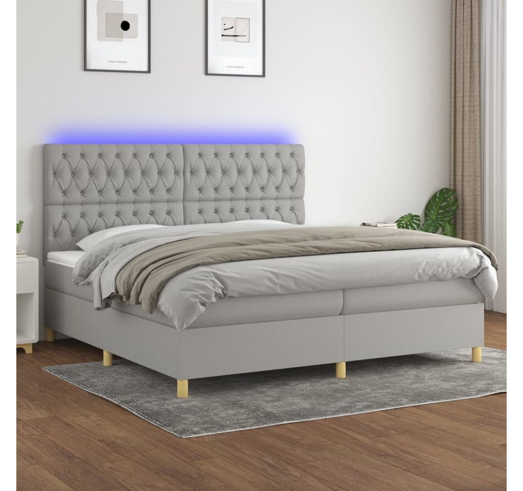 vidaXL Boxspringbett Bett Boxspringbett mit Matratze & Topper & LED (200 x günstig online kaufen