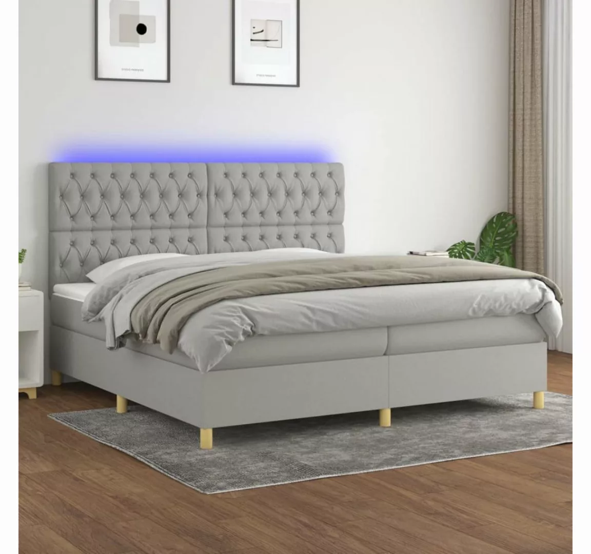 vidaXL Boxspringbett Bett Boxspringbett mit Matratze & Topper & LED (200 x günstig online kaufen