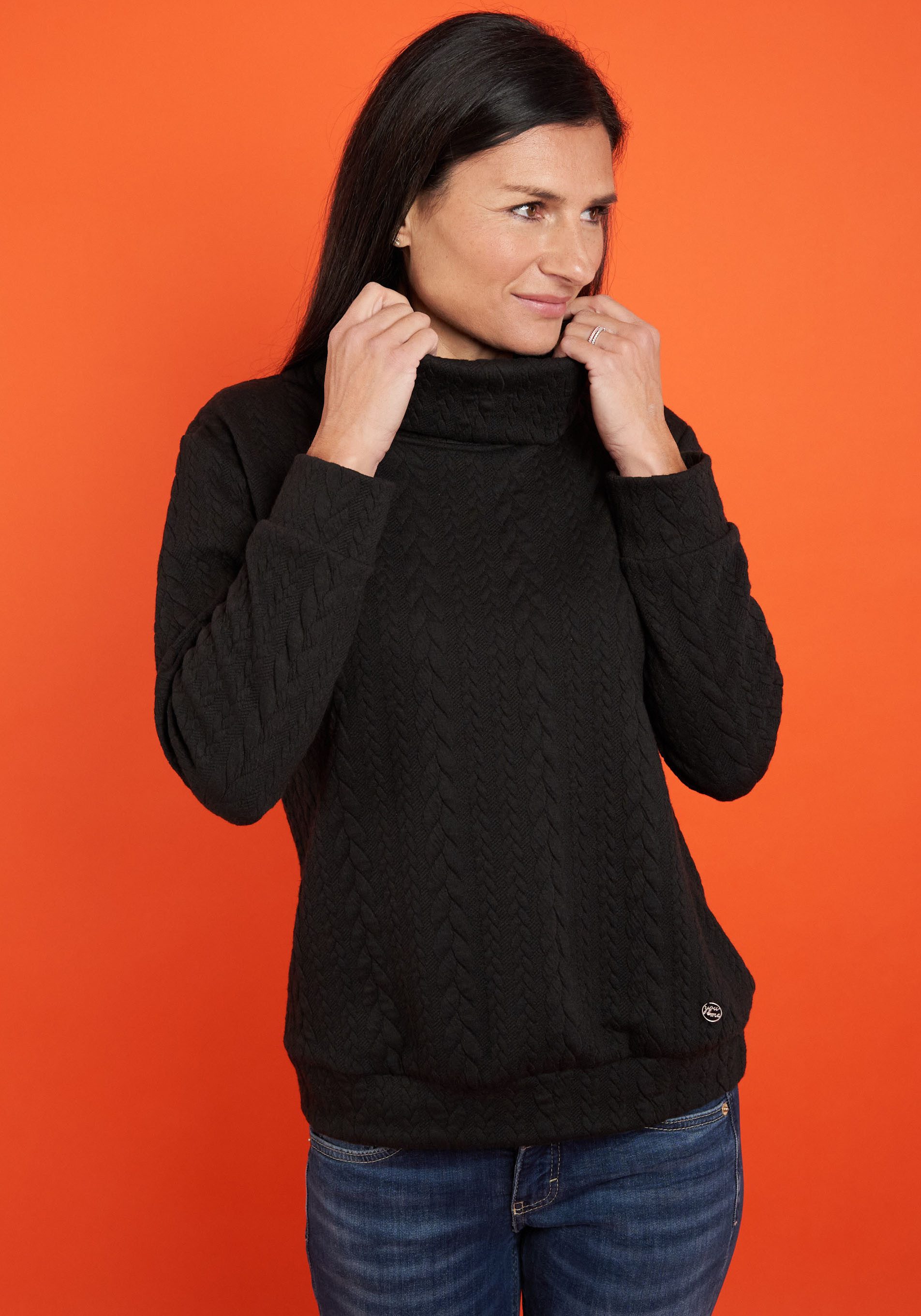 Seidel Moden Rollkragenpullover mit Logo Patch, günstig online kaufen