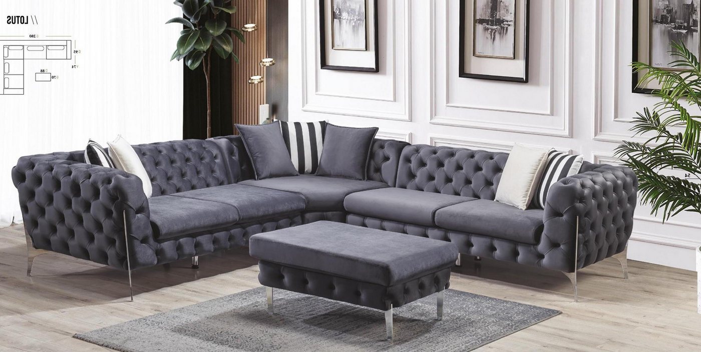 Xlmoebel Ecksofa Wohnlandschaft Chesterfield Ecksofa Polstermöbel Eckgarnit günstig online kaufen