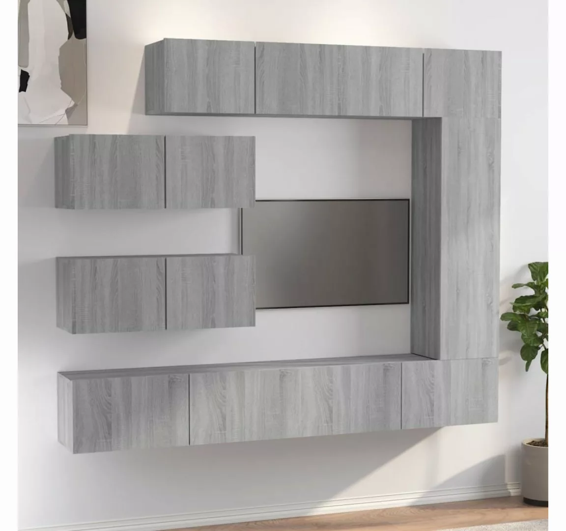 vidaXL TV-Schrank 7-tlg. TV-Schrank-Set Grau Sonoma Holzwerkstoff (7-St) günstig online kaufen