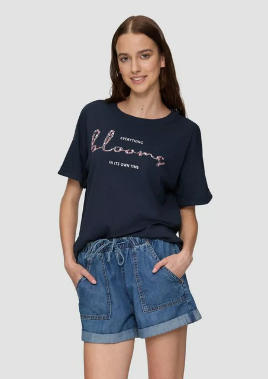 QS Kurzarmshirt Oversized T-Shirt aus Jersey mit Frontprint günstig online kaufen