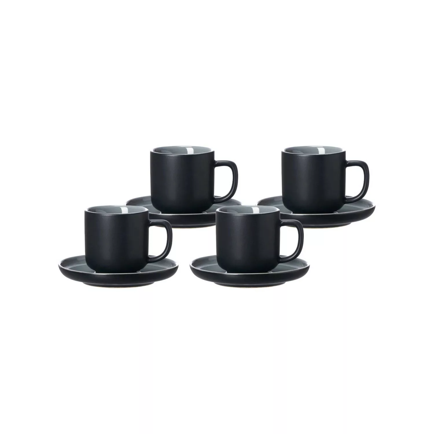 Ritzenhoff & Breker Jasper Espressotasse mit Untertasse 100 ml 4er Set Schw günstig online kaufen