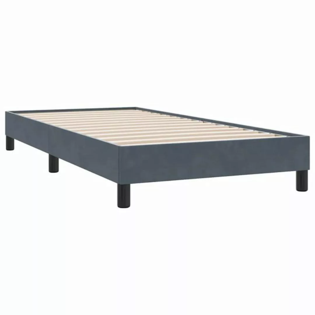 vidaXL Bett Boxspringbett ohne Matratze Dunkelgrau 80x210 cm Samt günstig online kaufen