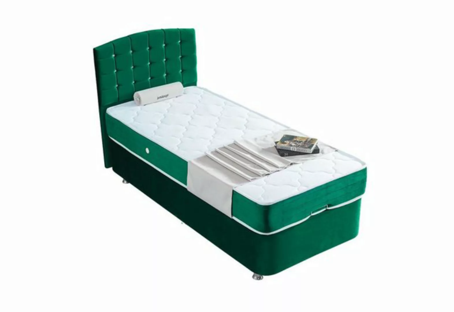 Villa Möbel Boxspringbett LANFE (Bett Set, Bettset), Bettkasten mit XXL Sta günstig online kaufen