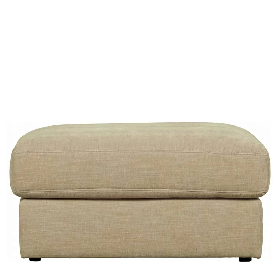Polsterhocker für Couch in Beige Webstoff 44 cm Sitzhöhe günstig online kaufen